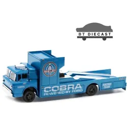 1966 FORD C-950 RAMP TRUCK SHELBY COBRA RACING 1/64. Made By : M2 MACHINES. Color :BLUE.