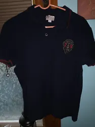 Gucci Dark Blue Cotton polo with Knight Patch Mens XxxLarge.  Used-like new and great condition. No tags woren about...