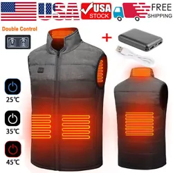 A new electric vest with a double switch. The switch can independently switch temperatures independently. The thick and...