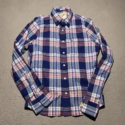 Abercrombie & Fitch Muscle Button Shirt Mens Medium Plaid Cotton Long Sleeve