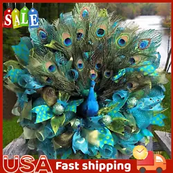The vibrant blue and green peacock feathers are arranged in a naturalistic pattern. Unique Gift Idea: If youre looking...