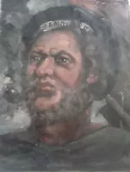 Vieux portrait huile marine à compter école italienne du 20e siècle?. 35 x 28 cm sans cadre.