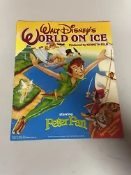 Walt Disneys World On Ice Peter Pan Souvenir Program No Poster 1991 Vintage WDW.
