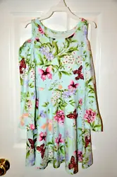 Childrens Place Girls cold shoulder long sleeve dress butterflies flowers. Excellent ~ like new ~ condition!