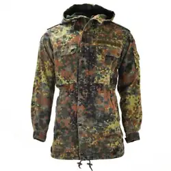 Genuine German M-3XL Flecktarn Camo Parka, new, non-issued military surplus & used condition. This is the amazing...