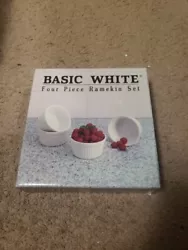 Basic White Four Piece Ramekin Set. Condition is Used. Shipped with USPS Priority Mail.
