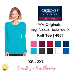 Cherokee WW Originals Long Sleeve Underscrub Knit Tee | 4881. This comfy long sleeve crew neck underscrub knit tee...