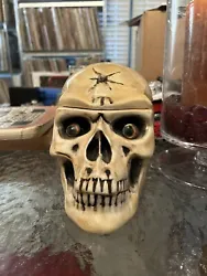 Unique skull cookie jar. He is always watching. Great for any collector.