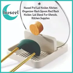 HUSEEL 1pc Pot Lid Holder, Kitchen Organizer Rack Spoon Rest Rack Holder, Lid Stand For Utensils, Kitchen Supplies. The...