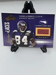 2001 PLAYOFF ABSOLUTE MEMORABILIA LEATHER AND LACES /550 RANDY MOSS.