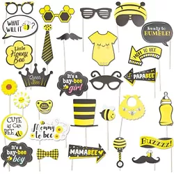 Get ready to party with this Bumble Bee photo booth prop kit. This yellow, black, and white photo booth prop kit will...