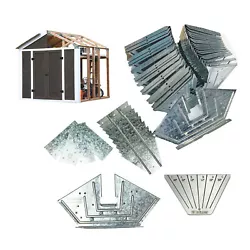 EZBUILDER 7 x 8 Foot Peak Roof Storage Shed Garage Barn DIY EZ Framing Kit with 24 Galvanized Steel Angles and 12 Base...