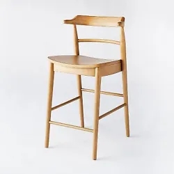 •Curved-back counter-height stool updates your kitchen island or bar ensemble •Crafted from sturdy wooden frame for...