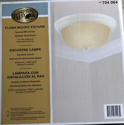 Hampton Bay Classic Collection Flush Mount Fixture 2-Light Textured White Finish. Condition is 