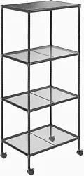 Item model number Smini 4 tier Shelf-black. In the small dorm rooms, the 4-shelf shelving unit makes use of available...