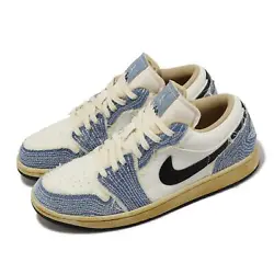 Nike Air Jordan 1 Low SE WRMK AJ1 Sashiko Denim Men Casual Sneakers FN7670-493   S/N:  FN7670493  Color:  ASHEN...