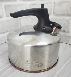 This is a well worn, but clean tea kettle. The tea pot shows signs of use. It has scuffs and a few stain marks on it....