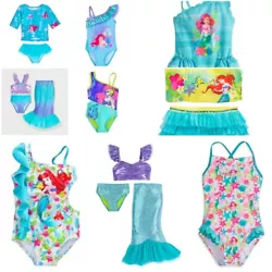 Ariel Deluxe Swimsuit Set for Girls with Tail skirt. Ariel Swimsuit. Ariel Deluxe Swimsuit for Girls w/Starfish. Screen...