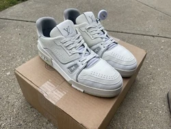 Louis Vuitton Mens US 12 LV Low Trainer Sneakers CLEAN Leth White Virgil Abloh.