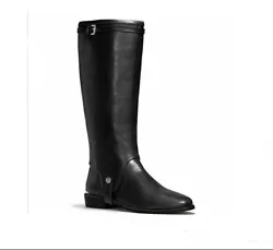 Coach Leona Boots Pointed Toe Black Leather. Coach with removable Calf Guards - Converts to Bootie.