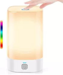 LED Bedside Lamp Cordless,Rechargeable Touch Table Lamp with Color Changing RGB.