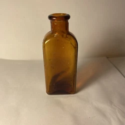 Antique Blob Top Amber Bottle.