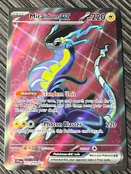 Miraidon ex - Full Art Secret Rare - Scarlet & Violet 227/198. Lightly Played: Evidence of being played, a crease may...