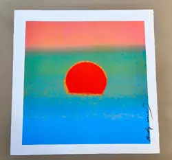 This print was made from an original creative reproduction of Andy Warhols Blue Sunset series for Johnson & Burgee,...