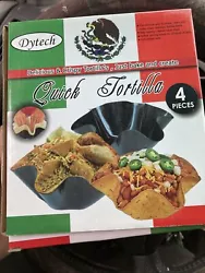 4 piece Dytech Quick Tortilla Bowl Makers Baking Molds Non-Stick Pan Set(NEW). Fast shipping will be sent out in 24...