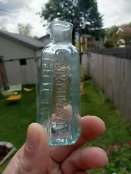 An absolutely wonderful hard to find medical bottle. Perfect clarity and condition! NO HAZE, NOT TUMBLED. No damage...