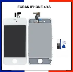 ÉCRAN COMPLET iPHONE 4 ou 4s (LCD + Tactile + châssis). disponible en BLANC.