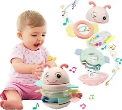 【Rattle and Music】Three different rattle designs, the size of which is suitable for babies to grasp and shake to...