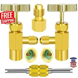 Complete AC Freon Can Tap Kit - Self-Sealing & Puncture Style with R134A Tank Adapter and Valve Core Removal Tool for...