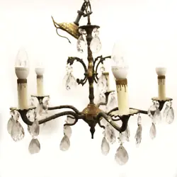 Perfect for any living area. PRODUCT FEATURES Antique Spanish Brass 6 Light Chandelier Marked made in spain 5 light...