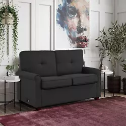 LifeStyle Solutions Armisen - Black Two-Seater Convertible Sofa. Special features High Density Foam, Pocket Coils,...