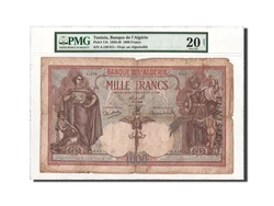 Billet, Tunisie, 1000 Francs, 1938, 11.2.1938, KM:11b, Gradée, PMG.