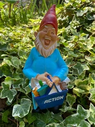 Rare Nain de Jardin Action (neuf)Nain de jardin souriant Avec étiquette d’origine sous le pied Taille :...