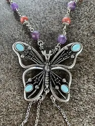 vtg lucky brand butterfly necklace.