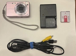 Pink Sony Cyber-Shot DSC-W120 Carl Zeiss Lens 7.2 Mega Pixels Digital Camera. Photos depicted show camera. Original...
