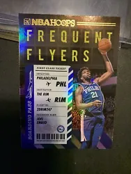Joel Embiid NBA Hoops Panini 2020-2021 Frequent Flyers HOLO #15. Condition is 