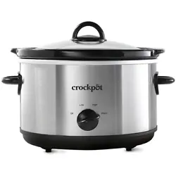This Crockpot Manual Slow Cooker cooks on HIGH or LOW settings and the WARM setting can be used to keep your dish at an...