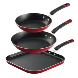 8 in Frypan. 10 in Frypan. The red finish pairs perfectly with the cookwares charcoal gray interior finish. 11 in...