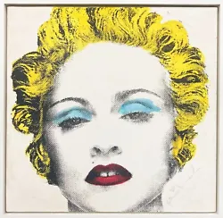 Mr. Brainwash. Original Painting with screen-printing on wood panel. Signed on front and back with hand print and 1/1....