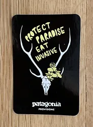 Patagonia Stores Protect Paradise Eat Invasive sticker! Sticker measurements: 4”x2.75”Please reach out with any...