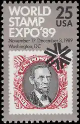 Scott # 2410. World Stamp Expo 89. Single Stamp. Issued in 1989.