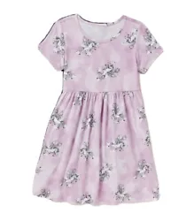 NO RETURNS. Wonder Nation Unicorn Pocket Purple Play Dress Size 10-12 PLUS NEW. Flowy and fun, a relaxed fit makes...