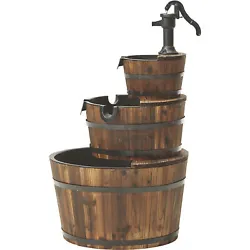 This Leigh Country 3-Tier Wooden Water Fountain with Pump lets you enjoy the soothing sounds of gently cascading water...