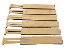 6-Pack Adjustable Bamboo Drawer Organizer Dividers Expandable Storage Separators. Shipped with USPS Priority Mail.