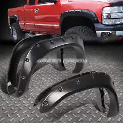 These fender flares are made from a unique poly material that is resists cracking, chipping or fading. The flares are...