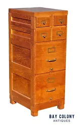 EARLY 20TH CENTURY ANTIQUE ARTS & CRAFTS TIGER OAK STACKING FILE CABINET. We normally have about a dozen file cabinets...